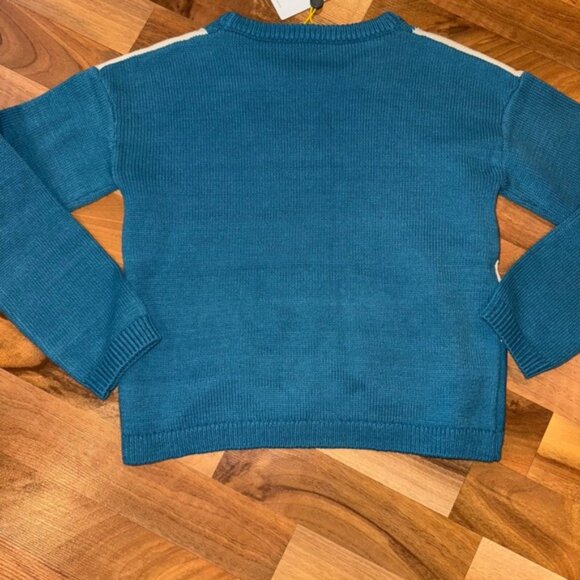 Finding Foxtale Kids Sweater Teal Blue Cool to be Kind Graphic Size 10 Sun NWT - Picture 6 of 6